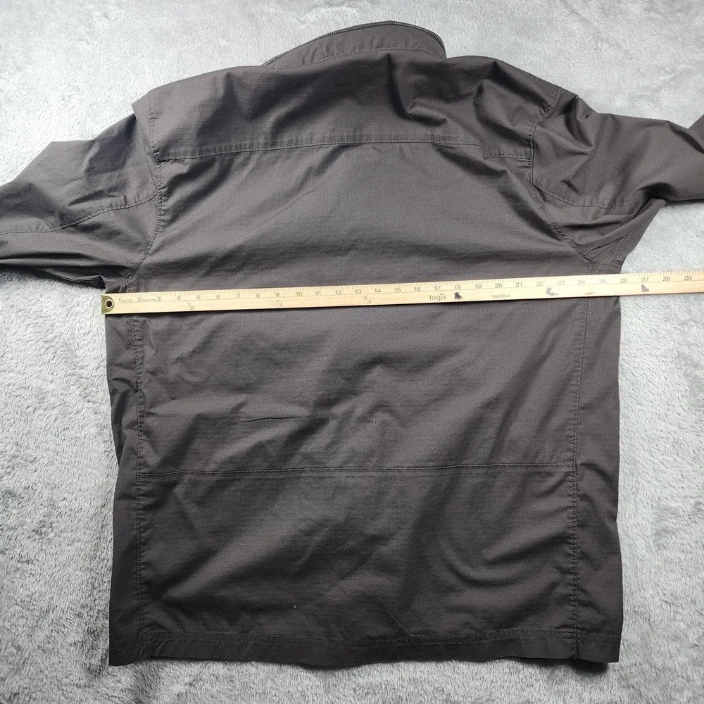 PrAna Jacket Mens XL Gray Hooded Windbreaker Softshell‎ Full Zip Pockets Outdoor